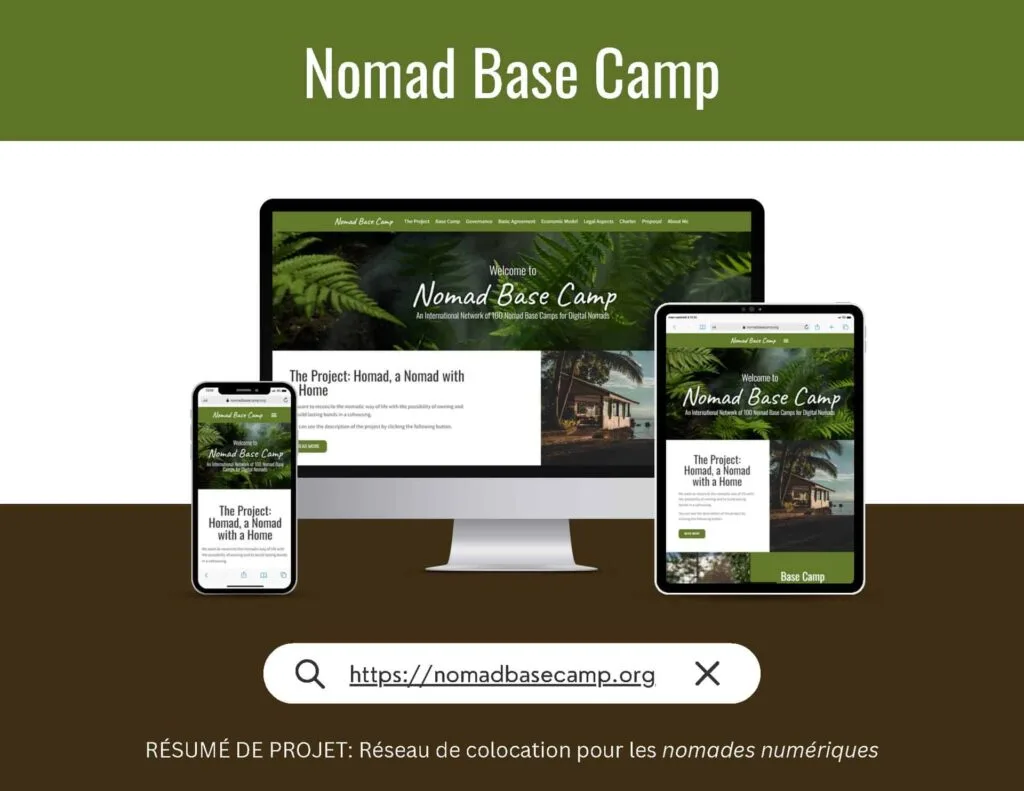 Mockup de site web de Nomad Digitals